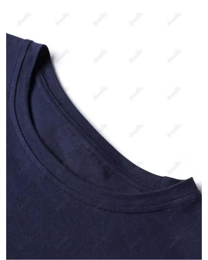 Celestial Sun Moon Phase Print T-shirt Short Sleeve Round Neck Casual Tee