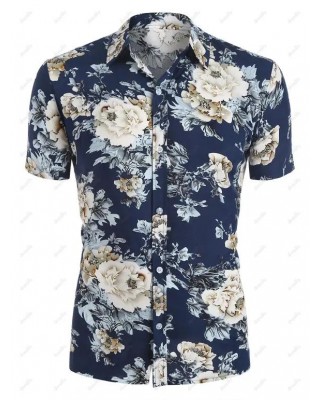 Short Sleeve Flower Print Shirt