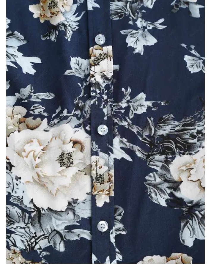 Short Sleeve Flower Print Shirt