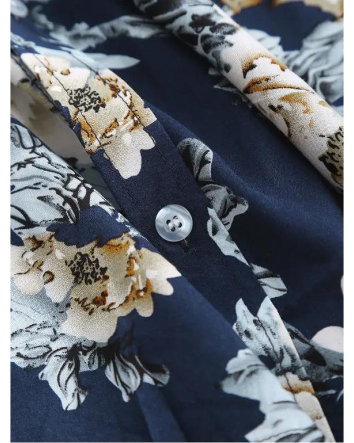 Short Sleeve Flower Print Shirt