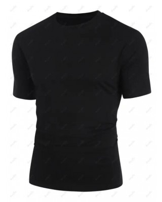 Basic T Shirt Cotton Black Tee Plain Color Short Sleeve Summer T Shirt