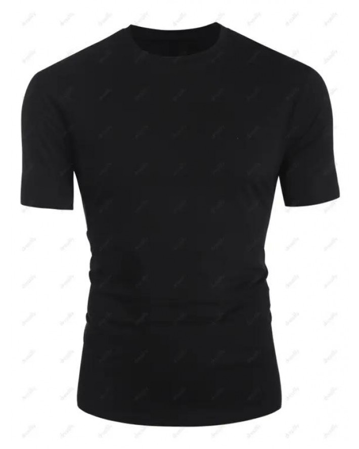 Basic T Shirt Cotton Black Tee Plain Color Short Sleeve Summer T Shirt