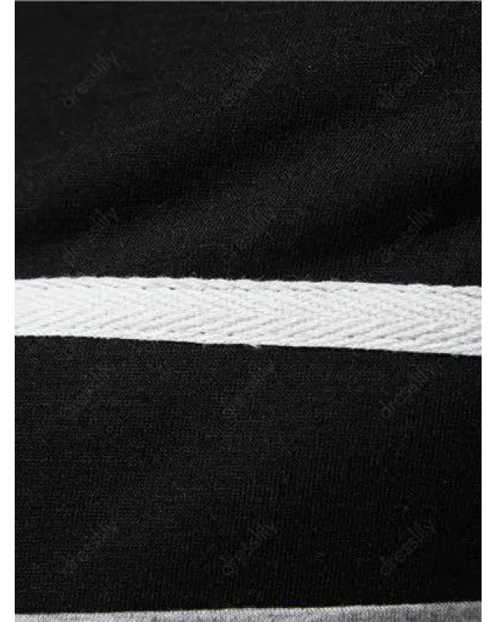 Summer Casual T Shirt Contrast Colorblock Half Button Short Sleeve Turn Down Collar Tee
