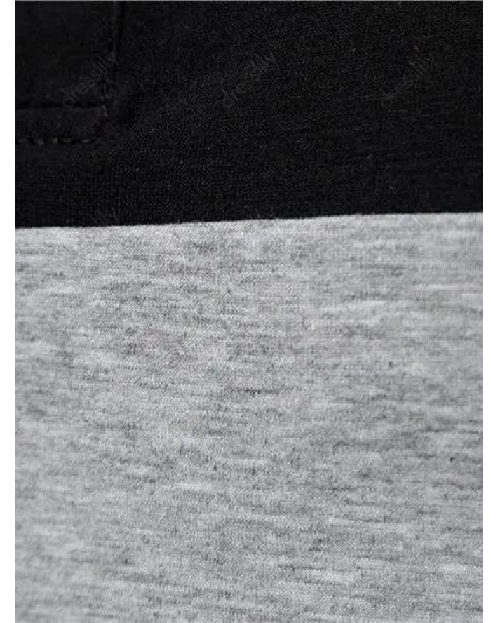 Summer Casual T Shirt Contrast Colorblock Half Button Short Sleeve Turn Down Collar Tee