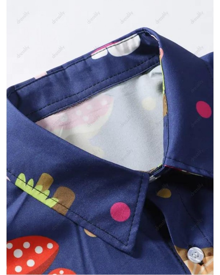 Colorful Mushroom Polka Dot Shirt