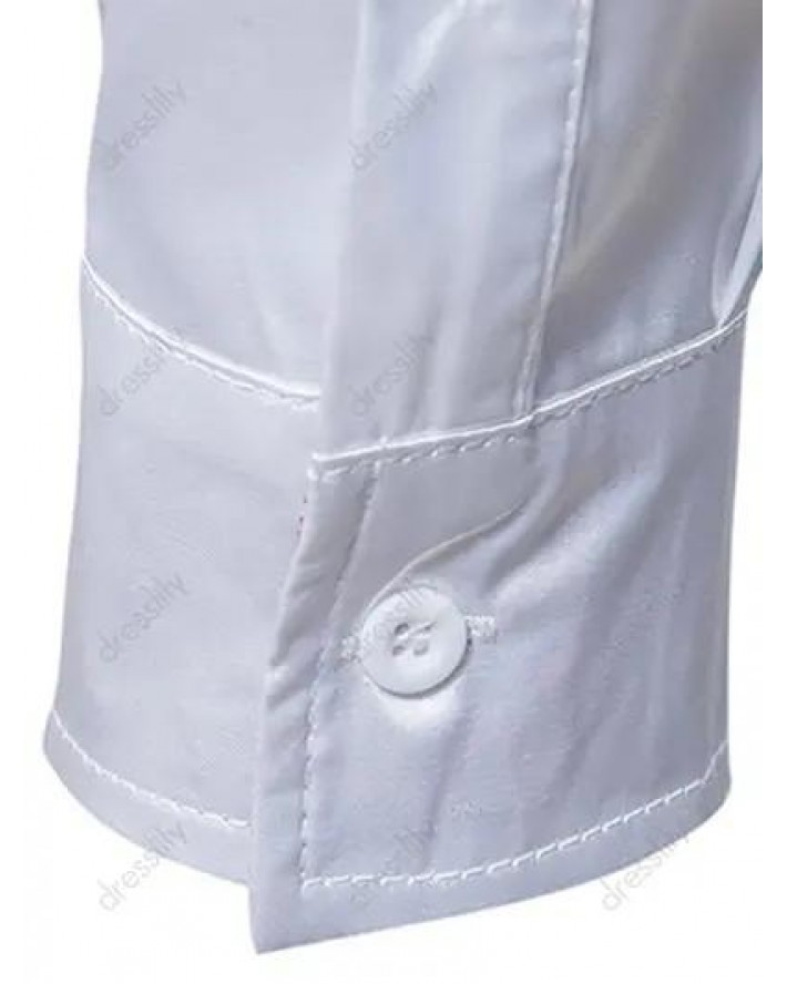 Satin Shirt Paisley Print Insert Turn Down Collar Long Sleeve Button-up Shirt