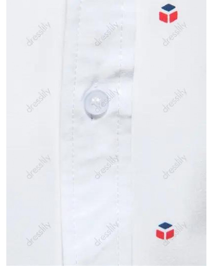 Casual Shirt Geometric Print Turn Down Collar Short Sleeve Summer Button Up Shirt