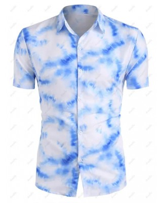 Tie Dye Print Short Sleeve Shirt