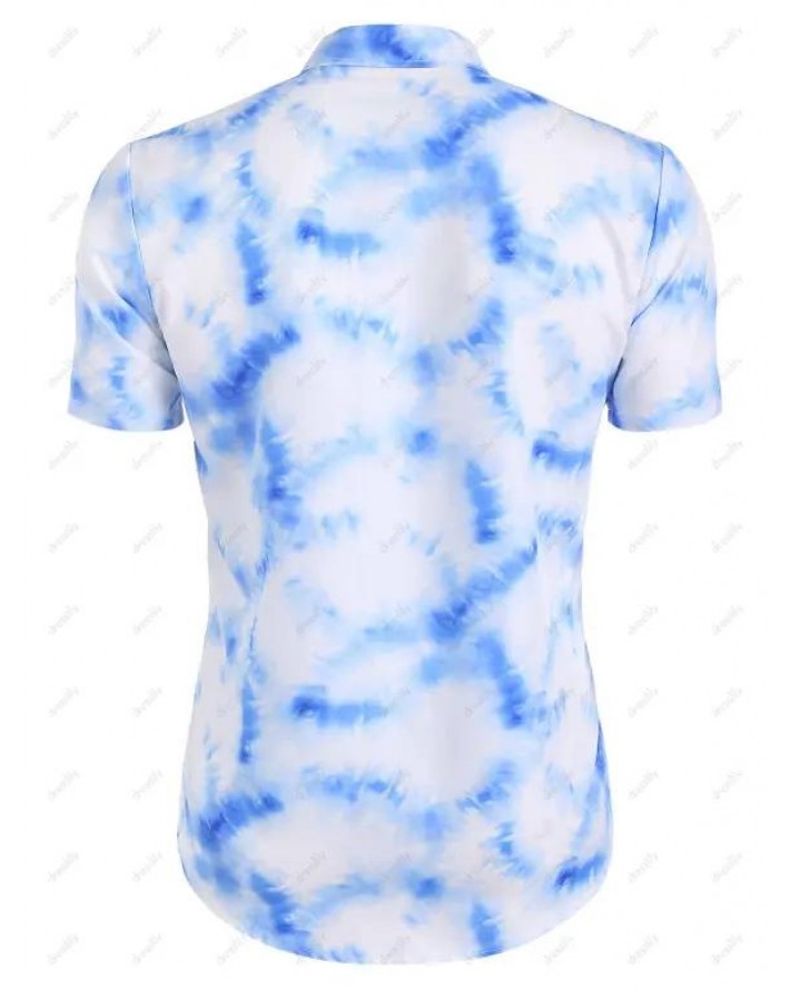 Tie Dye Print Short Sleeve Shirt