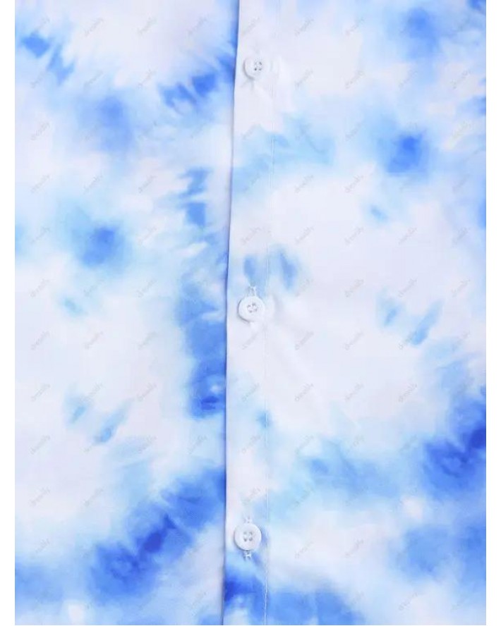 Tie Dye Print Short Sleeve Shirt