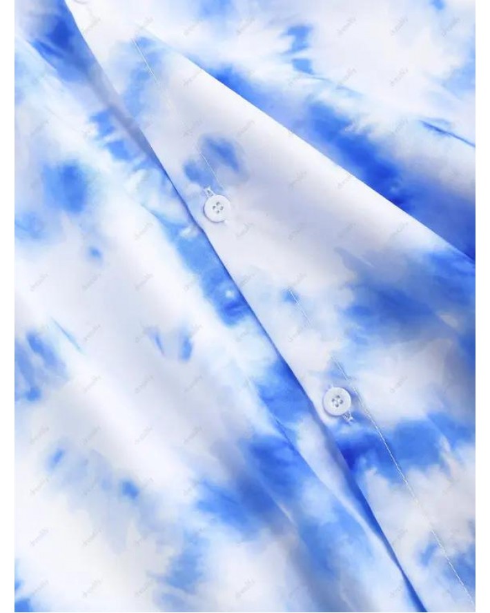 Tie Dye Print Short Sleeve Shirt