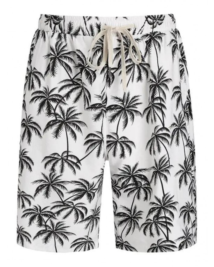 Coconut Tree Print Vacation Board Shorts