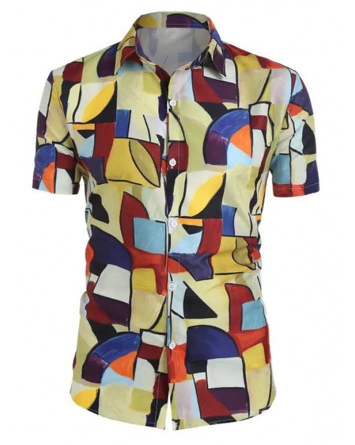 Colorful Geometric Short Sleeve Shirt