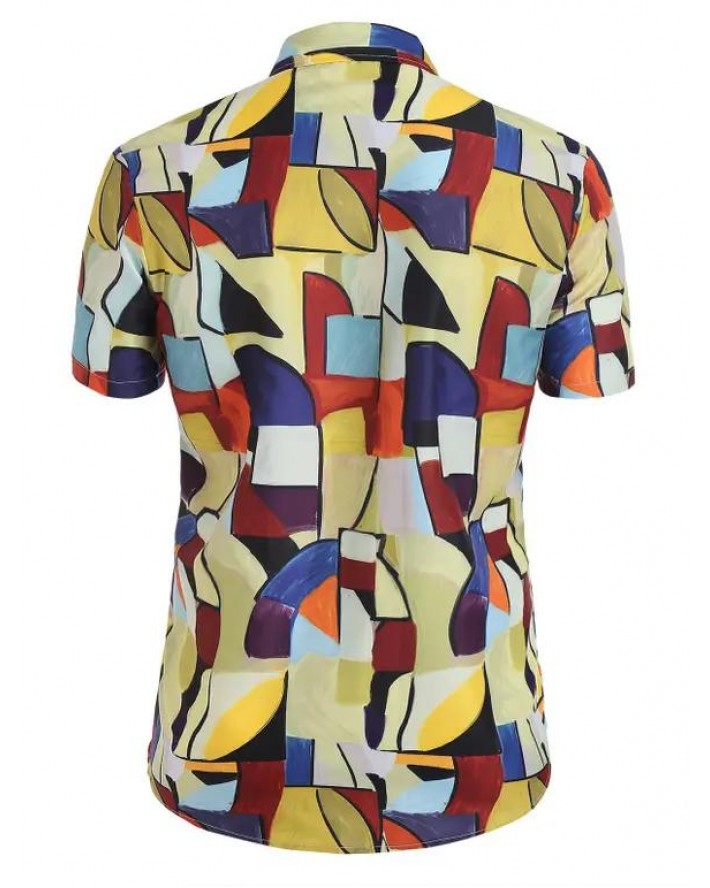 Colorful Geometric Short Sleeve Shirt