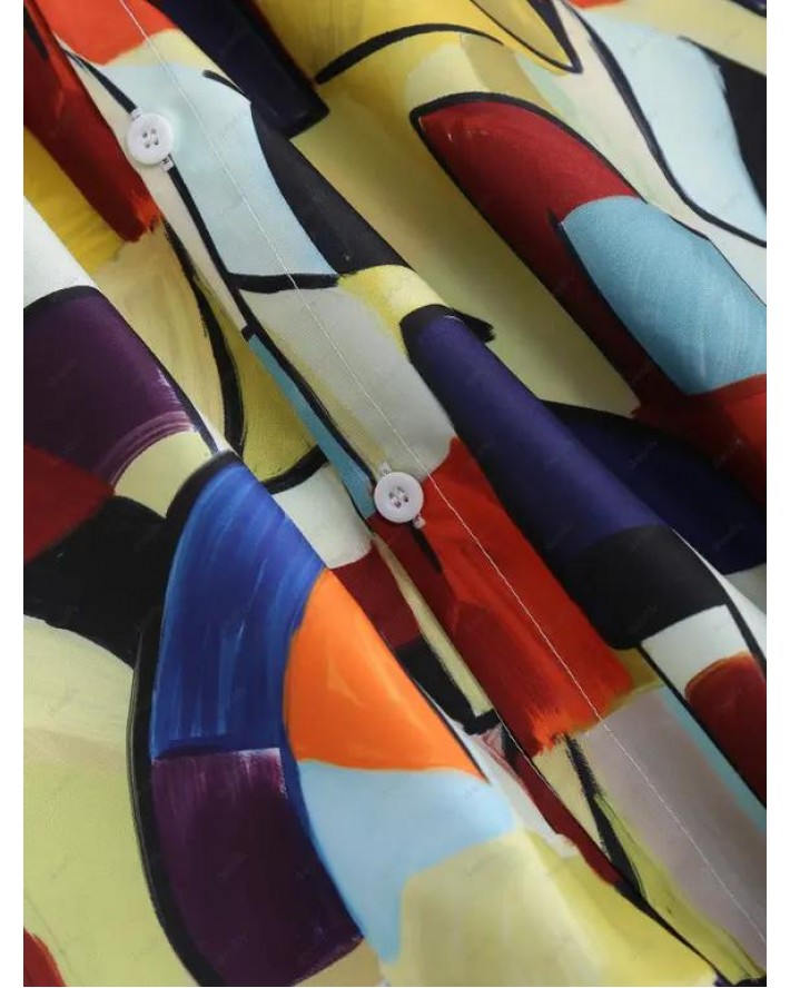 Colorful Geometric Short Sleeve Shirt