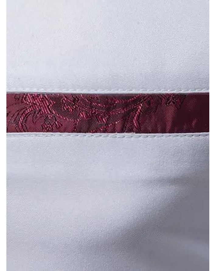 Casual Shirt Printed Insert Colorblock Mock Pockets Long Sleeve Turn Down Collar Button-up Shirt