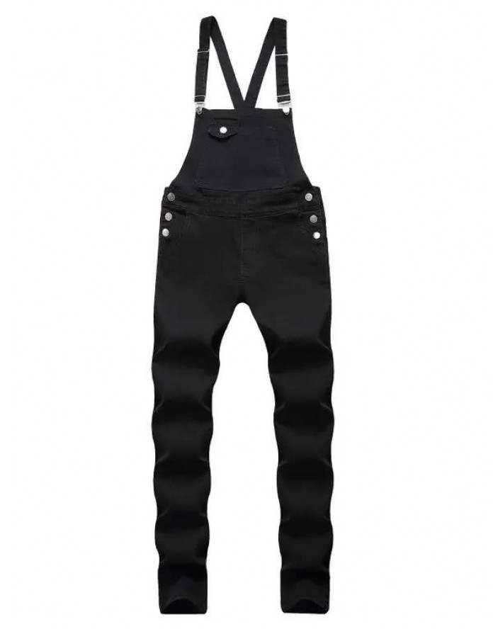 Multi Pockets Metal Buttons Casual Denim Overalls