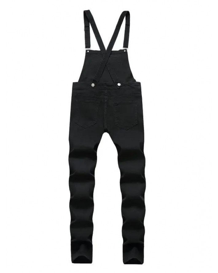 Multi Pockets Metal Buttons Casual Denim Overalls