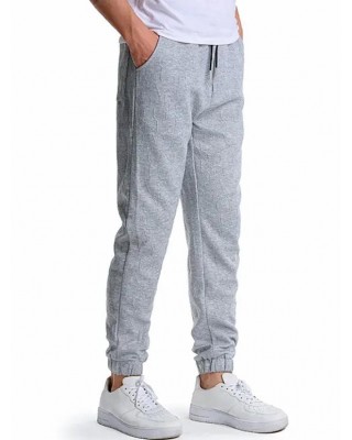 Letter Textures Sport Sweatpants Drawstring Elastic Waist Pockets Jogger Pants