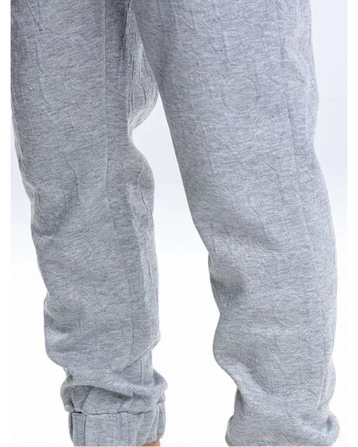 Letter Textures Sport Sweatpants Drawstring Elastic Waist Pockets Jogger Pants