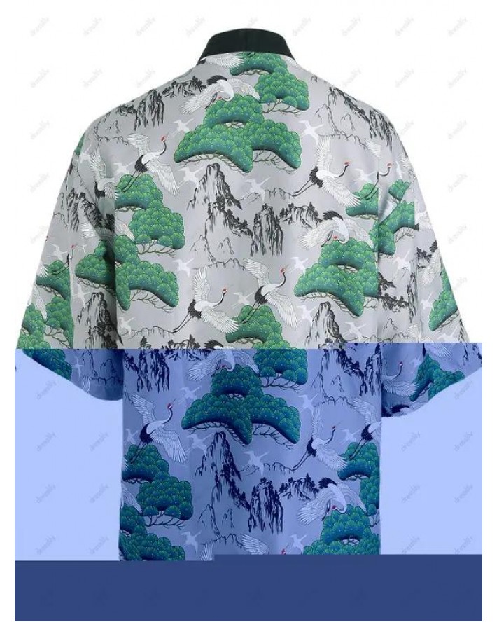 Chinese Landscape Painting Kimono Cardigan Shirt