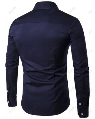 Embroidery Button Up Long Sleeve Shirt