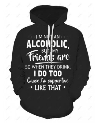 Slogan Hoodie Pocket Drawstring Long Sleeve Sweatshirt With Hood