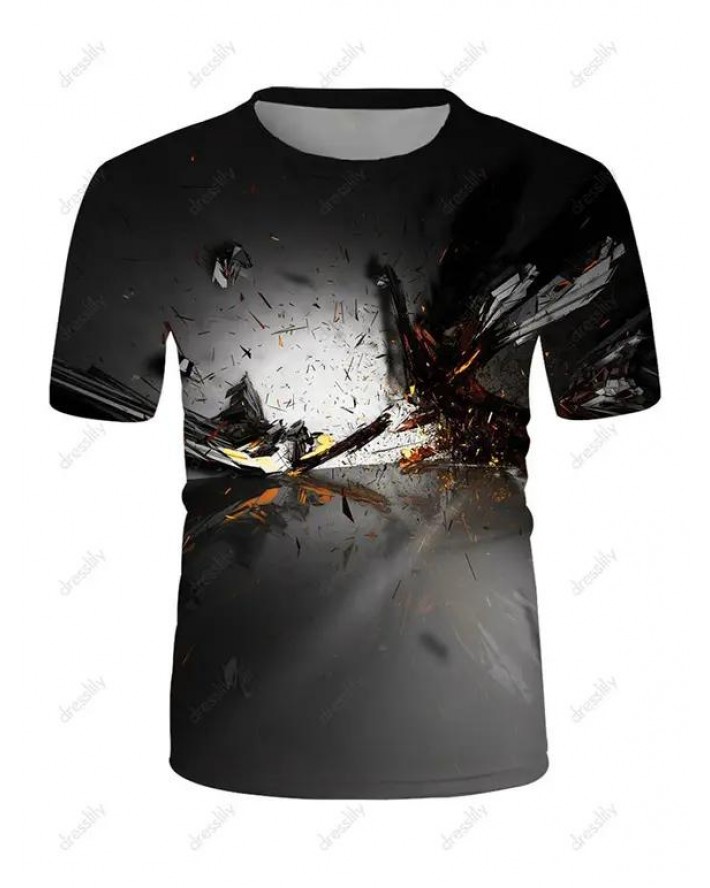 Abstract Print Short Sleeve T-shirt