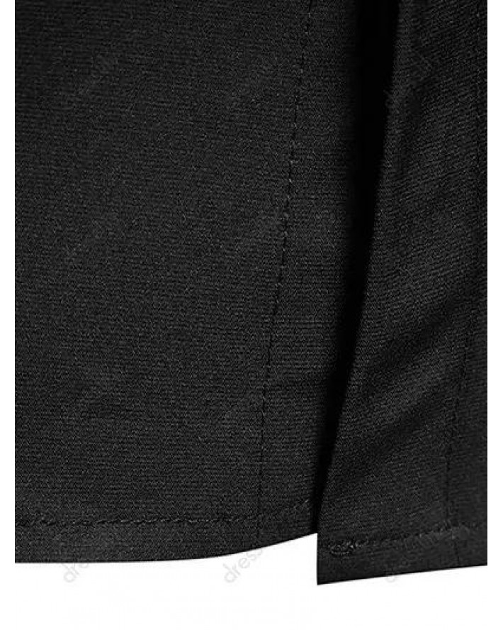 Contrast Colorblock Striped Shirt Long Sleeve Hidden Button Casual Business Shirt