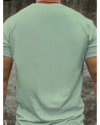 Slogan Print T Shirt Cotton Round Neck Short Sleeve Casual Tee