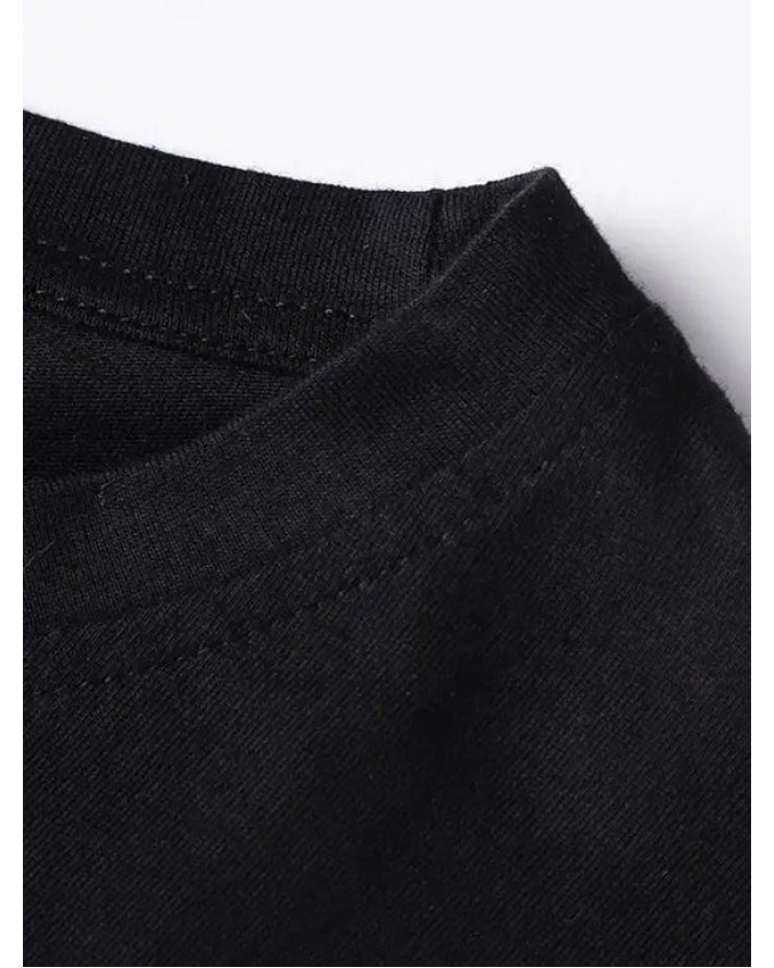 Letter Slogan Print Tee Short Sleeve Round Neck Casual T-shirt