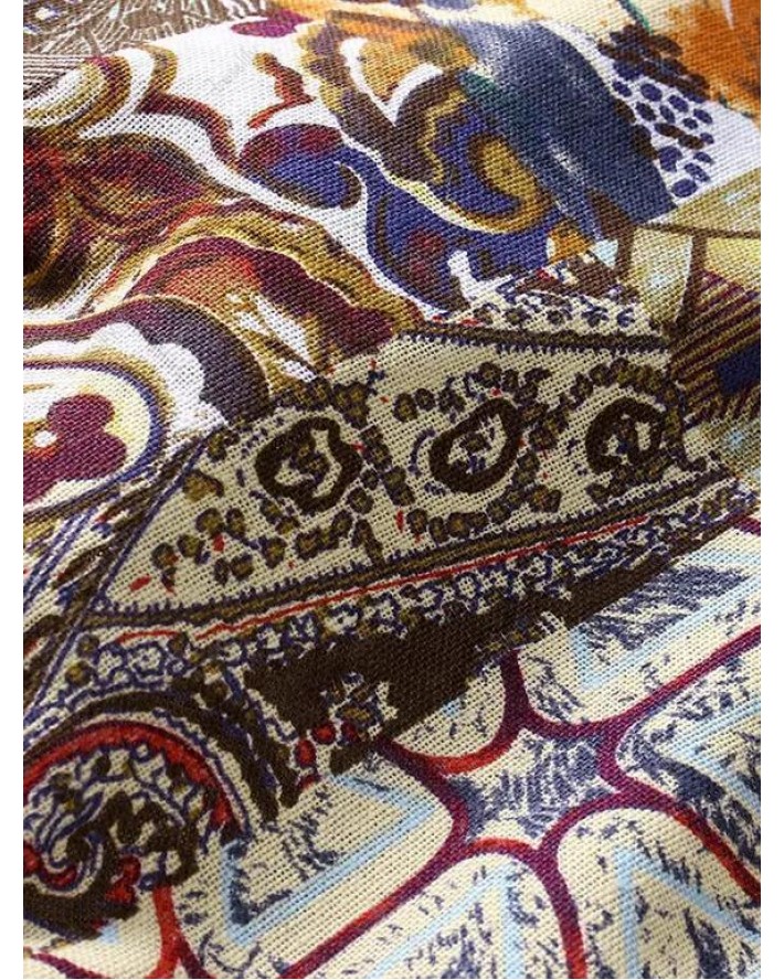 Tribal Plant Graphic Print Beach Shorts