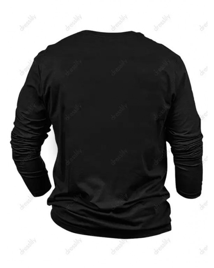 I'M BROKEN Letter Slogan Print T-shirt Long Sleeve Round Neck Casual Tee