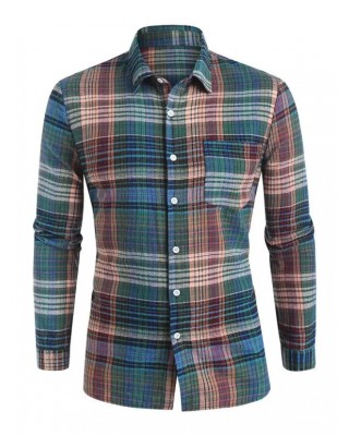 Plaid Print Flannel Casual Shirt