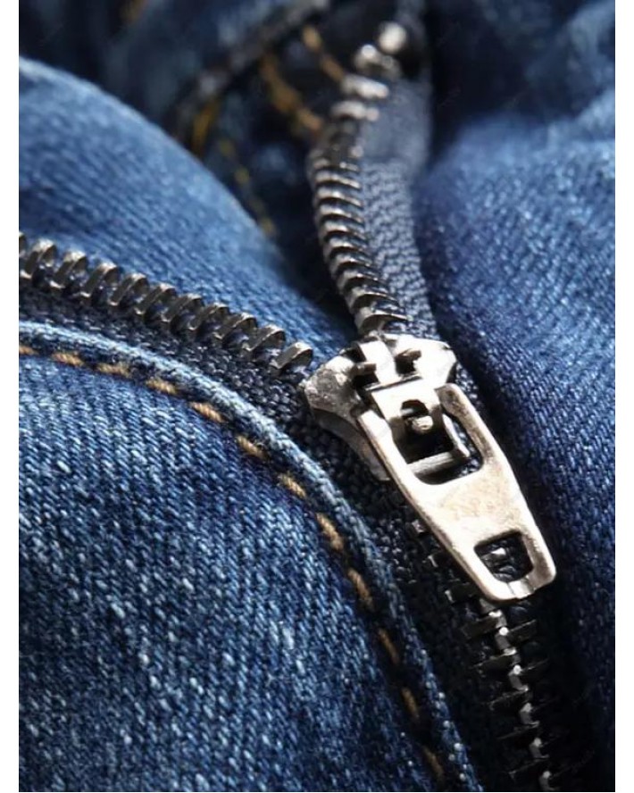 Monkey King Embroidery Patchwork Scratches Jeans
