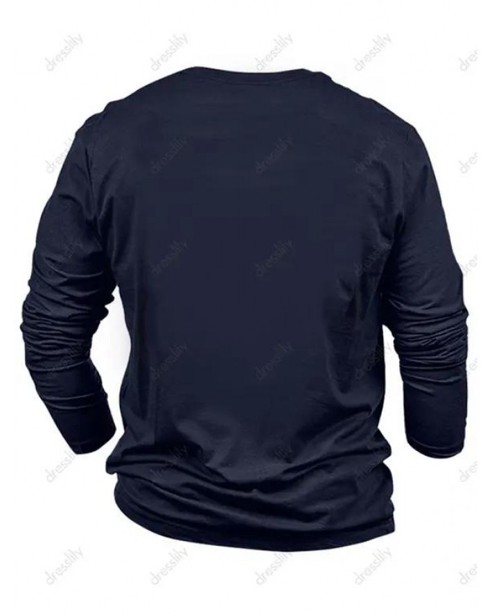 RETIRED Slogan Print Long Sleeve T-shirt Round Neck Casual Tee