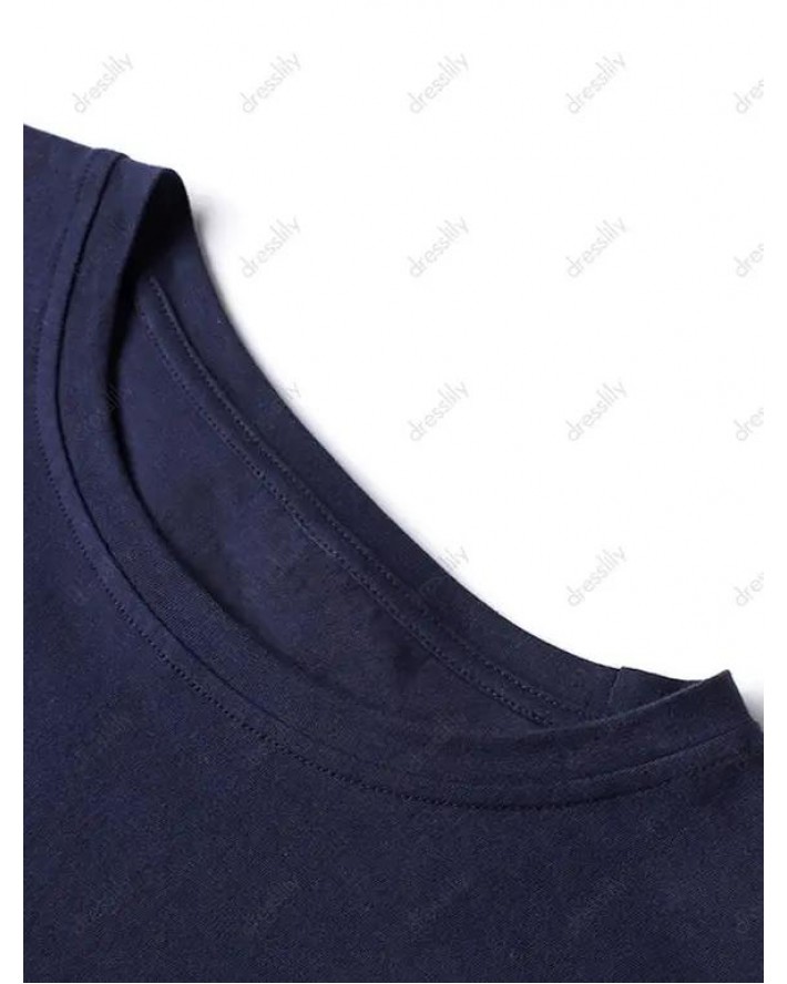 RETIRED Slogan Print Long Sleeve T-shirt Round Neck Casual Tee