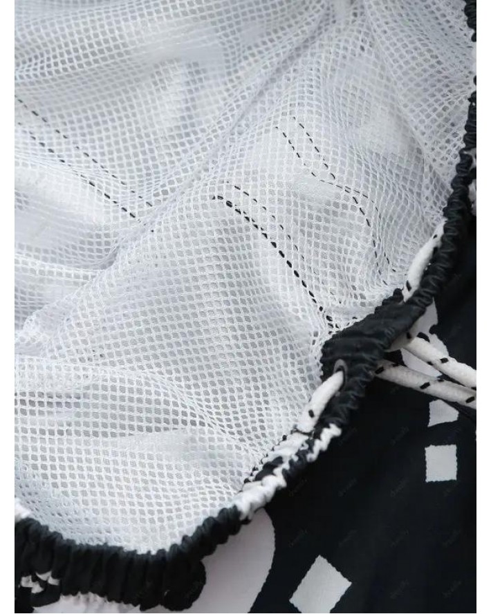 Letter Print Logomania Drawstring Board Shorts